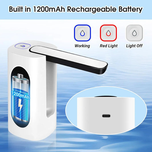 Foldable Electric Water Pump – Portable & Rechargeable Water Dispenser