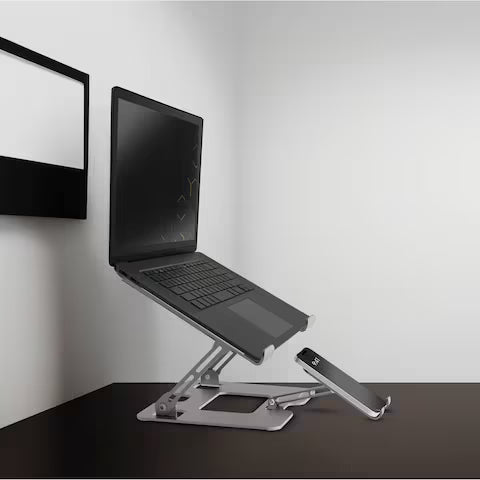 Porodo HS09 Smart Folding Multi-Device Stand – Adjustable Laptop & Tablet Holder, Ergonomic Height, Foldable Design