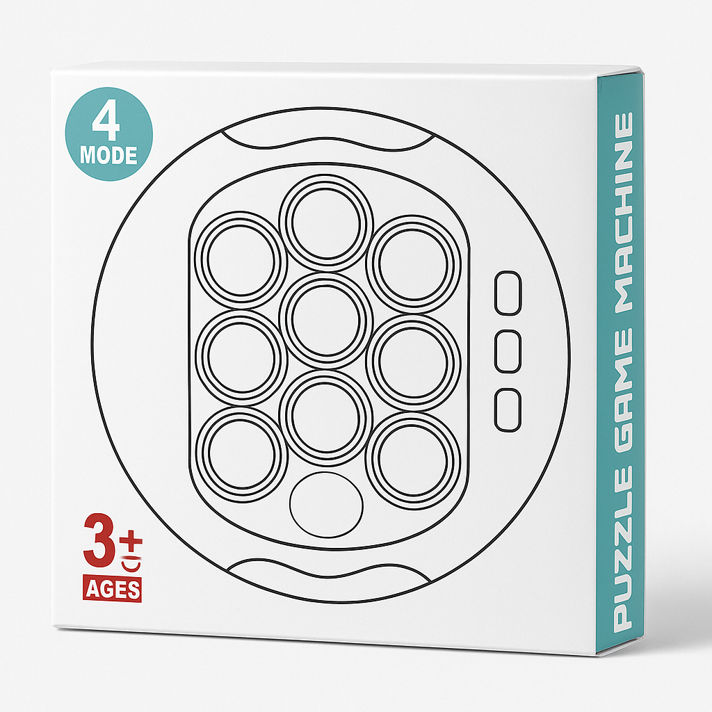 Puzzle Game Machine for Kids – 4 Game Modes, Interactive Handheld Toy for Ages 3+, Sensory Learning Fun