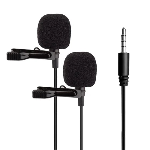 Joyroom JR-LM1 Clip-On Lavalier Mic – 3.5mm Wired Lapel Microphone for Phone, Camera, Laptop (2m Cable)