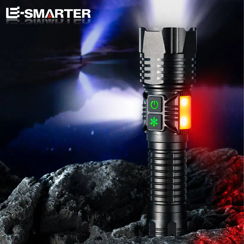 Telescopic Zoom LED Flashlight – Power Bank & Camping Lantern