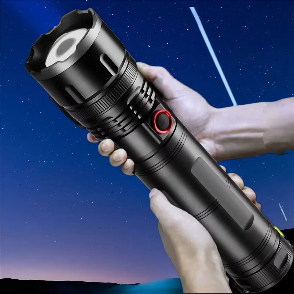 7200mAh Rechargeable LED Flashlight – 30W Long-Range Torch