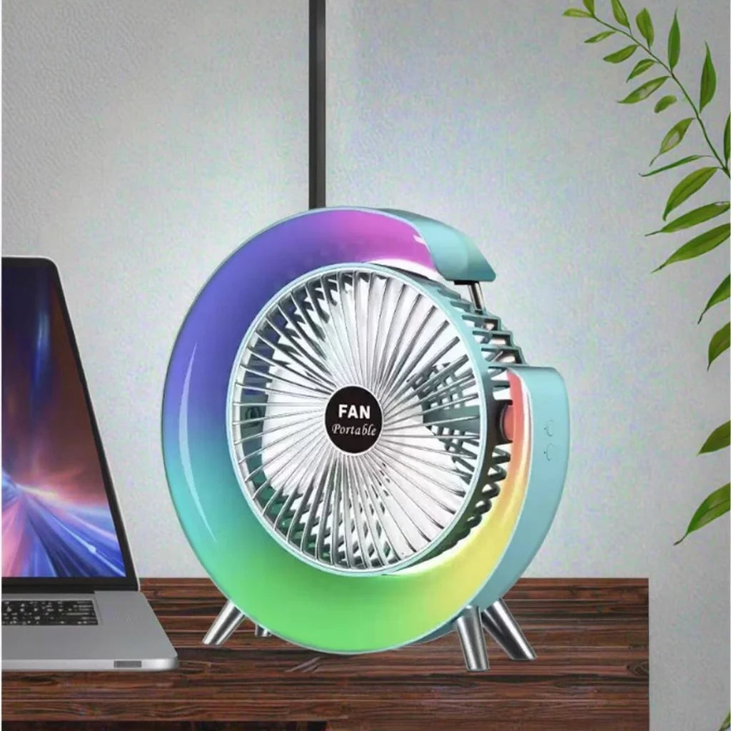 Mini LED USB Rechargeable Fan