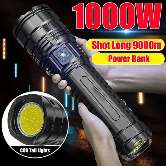 Zoomable Waterproof Rechargeable Laser LED Flashlight