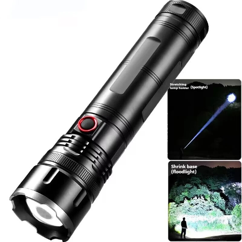 7200mAh Rechargeable LED Flashlight – 30W Long-Range Torch