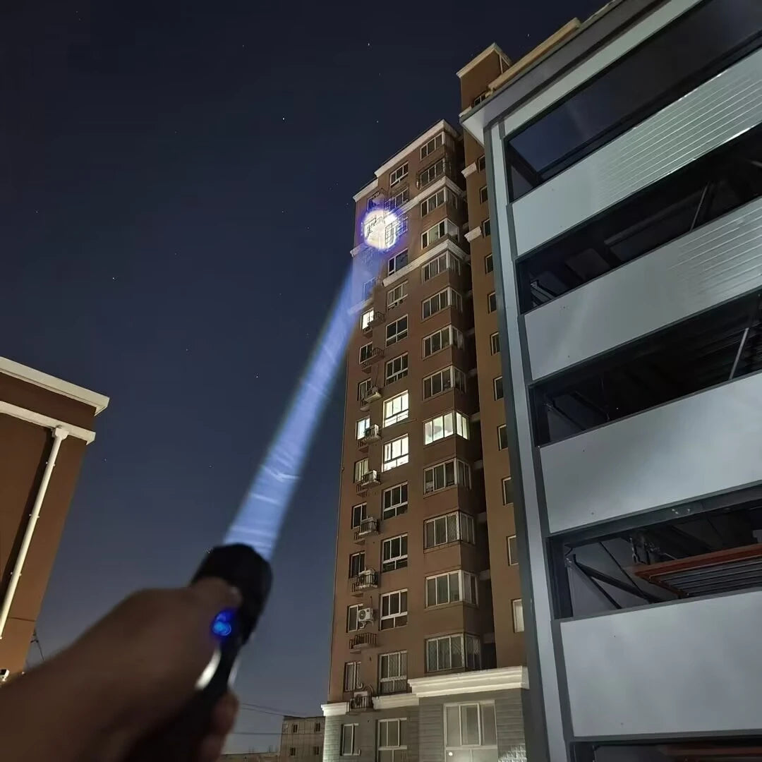 7200mAh Rechargeable LED Flashlight – 30W Long-Range Torch