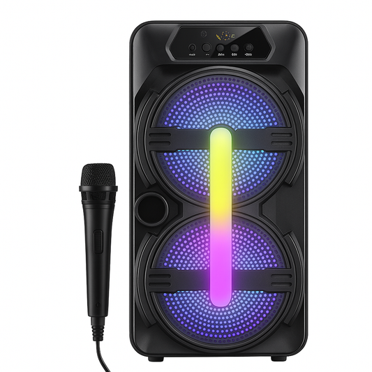 GRECITNICE GTS-1702 6.5" Portable Bluetooth Speaker with LED Lights & Mic