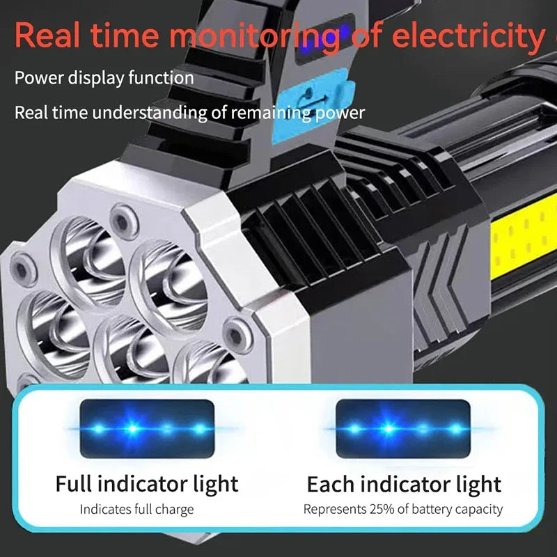 7 LED And COB Portable Flashlight