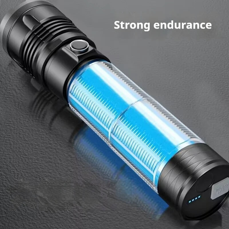 7200mAh Rechargeable LED Flashlight – 30W Long-Range Torch