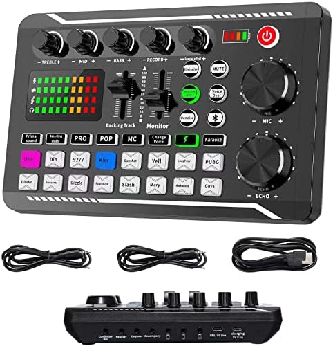 Andowl Q-SK7 Sound Card – Multi-Function Audio Mixer for Live Streaming, Recording & Voice Effects
