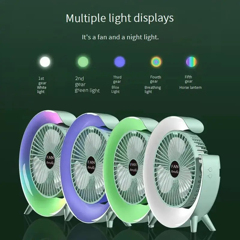 Mini LED USB Rechargeable Fan