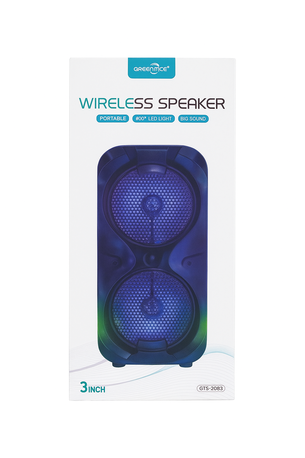 GRECITNICE GTS-2083 3” Wireless Portable Bluetooth Speaker with 360° LED Lights – Compact Design with Big Sound for Indoor & Outdoor Use