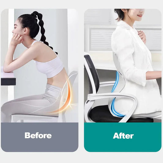 Back Pain Relief Lumbar Support – Improves Posture While Sitting