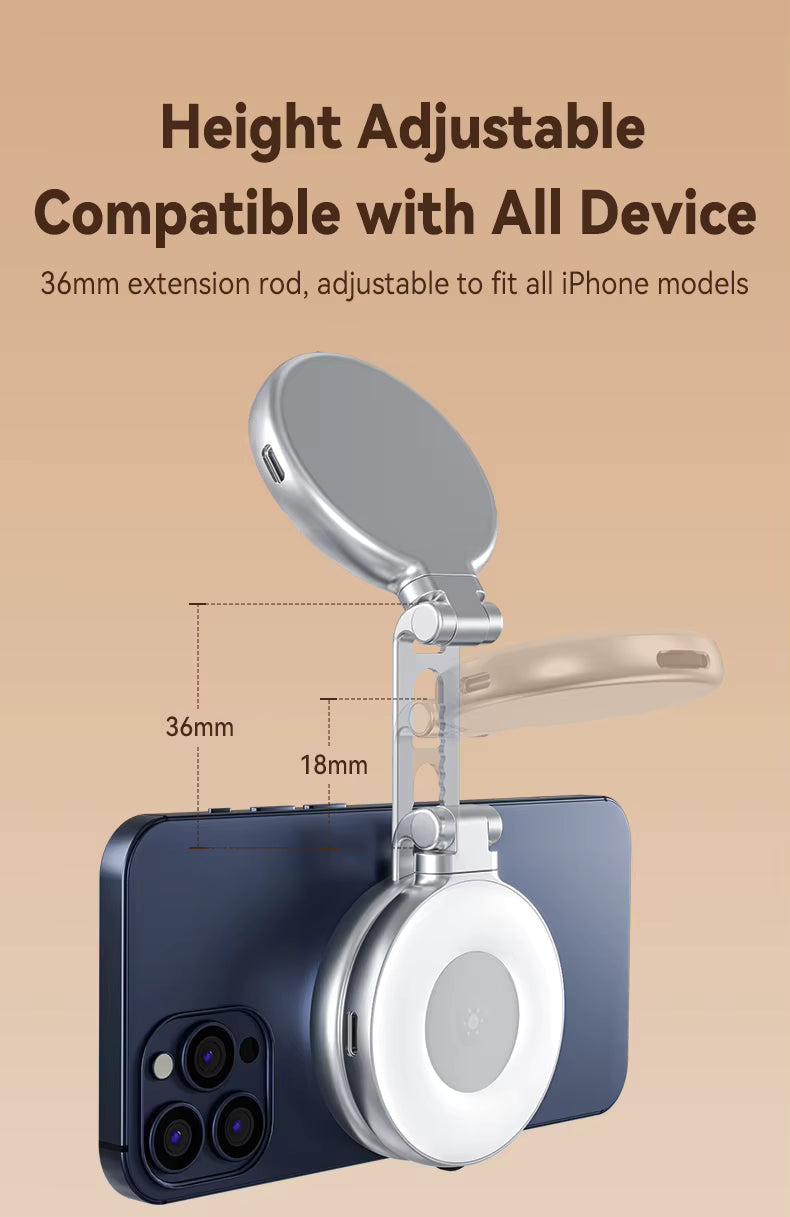 Magnetic Mini Selfie Fill Light – 3 Modes LED (S5-BGD-01)