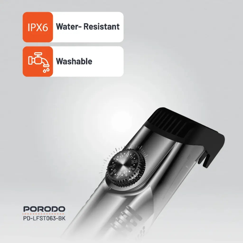 Porodo Lifestyle Air Suction Beard & Body Trimmer - Black