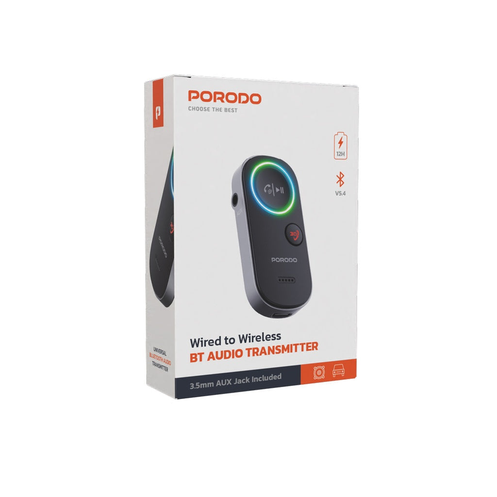 Porodo Wired to Wireless BT Audio Transmitter - Black