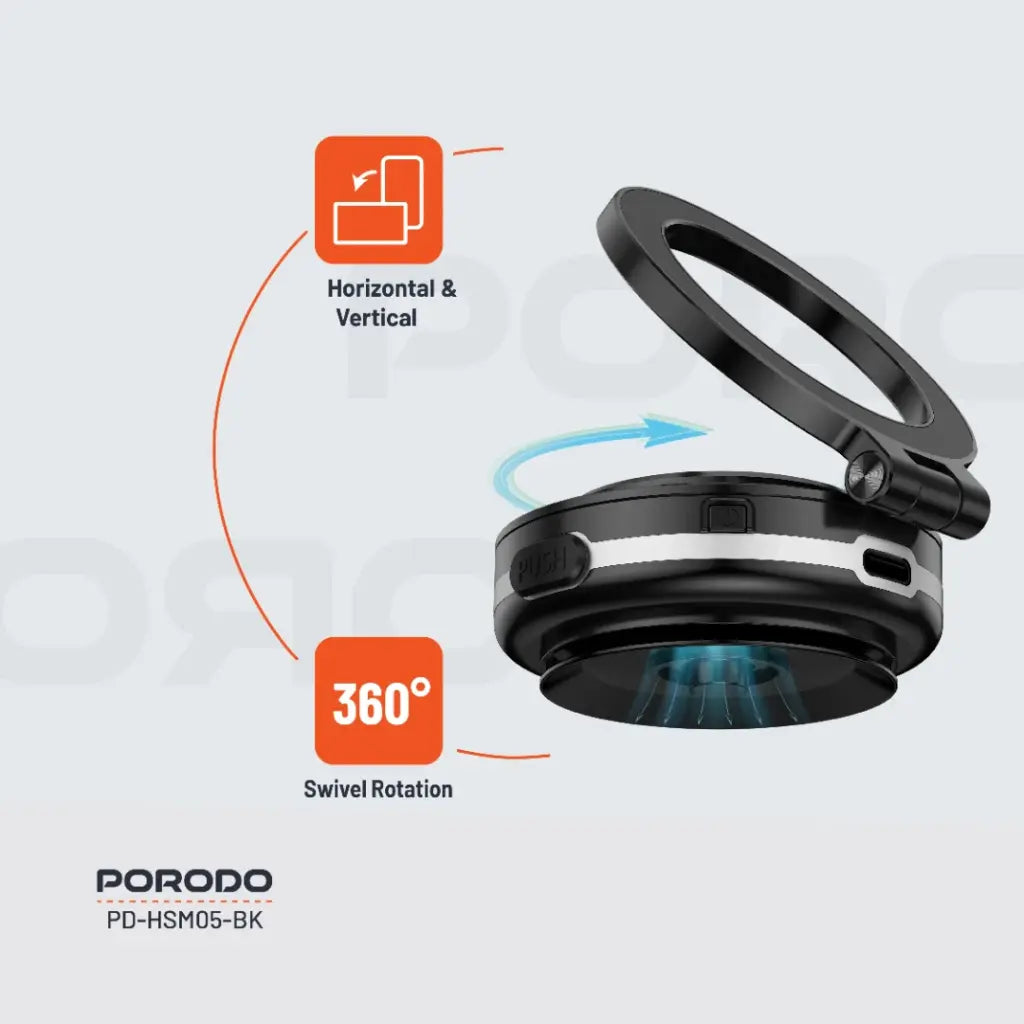 Porodo HS05 Vacuseal MagSafe Magnetic Mount - Black