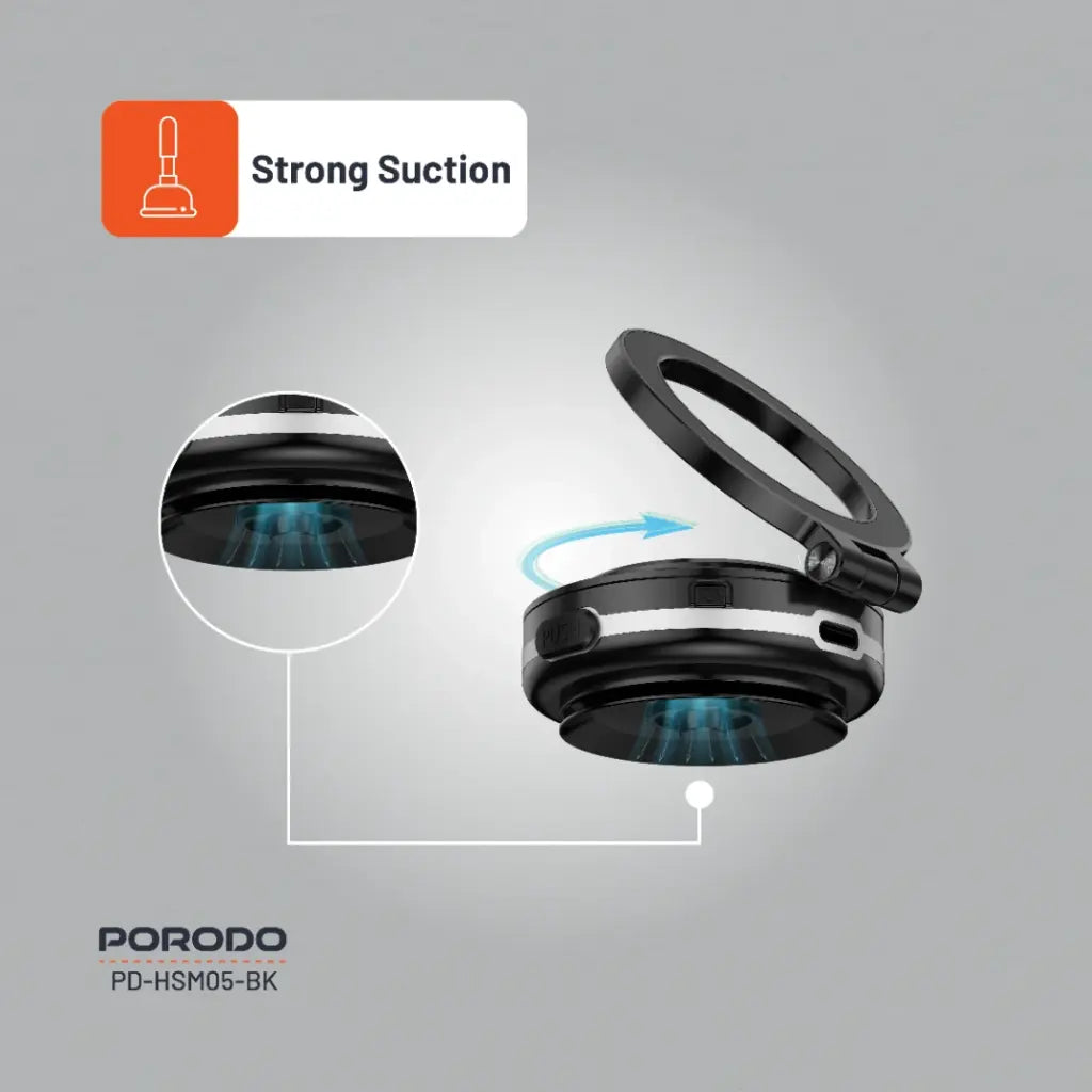 Porodo HS05 Vacuseal MagSafe Magnetic Mount - Black