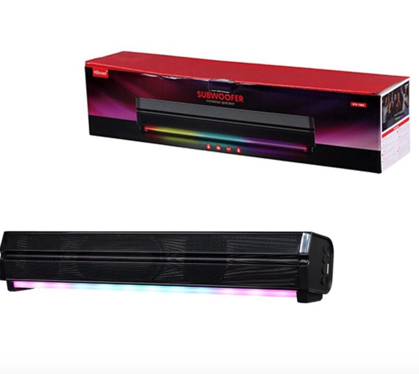KBROAD KTS-1965 – Wireless Bluetooth Subwoofer Speaker with RGB Lights & Deep Bass