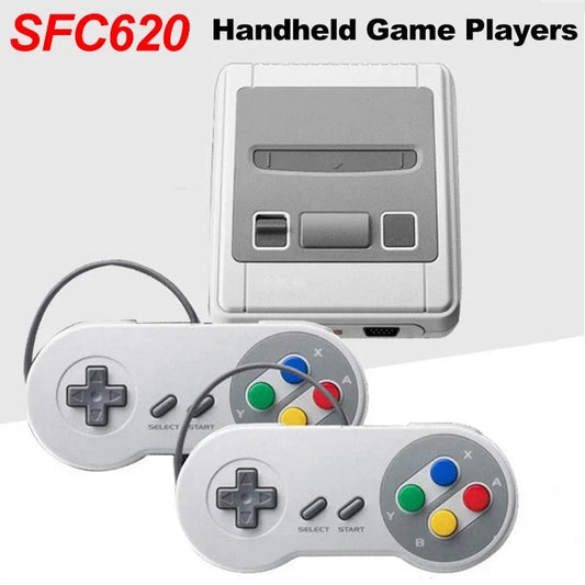 SFC620 Retro Game Console – 620 Built-in Classic 8-Bit Games, Dual Controllers, Mini TV Handheld System