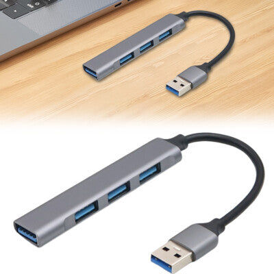 Porodo Blue 4-Port USB-A Hub – Ultra-Slim High-Speed Data Splitter for Laptops & PCs